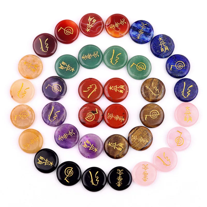 4 шт./компл. Рейки натуральный камень целебный кристалл слова резная энергия