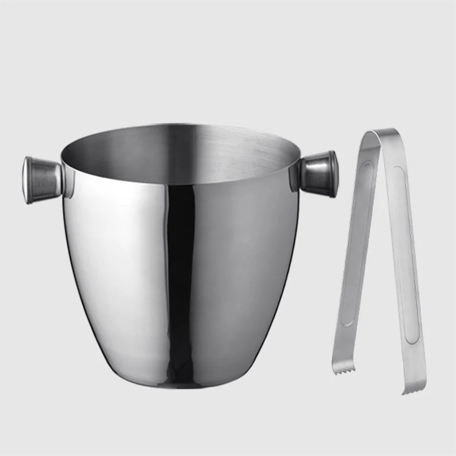 

1.5 л, принадлежности для красного вина, ведро для льда из нержавеющей стали, круглое маленькое ведро для Охлаждения пива с зажимом для льда