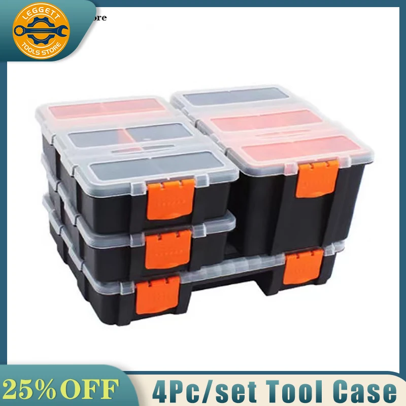 

Ящик для инструментов, коробка для компонентов, пластиковые детали, комбинированные прозрачные винтовые контейнеры, чехол для хранения, фурнитура, аксессуары 4 шт./компл., чехол для инструмента