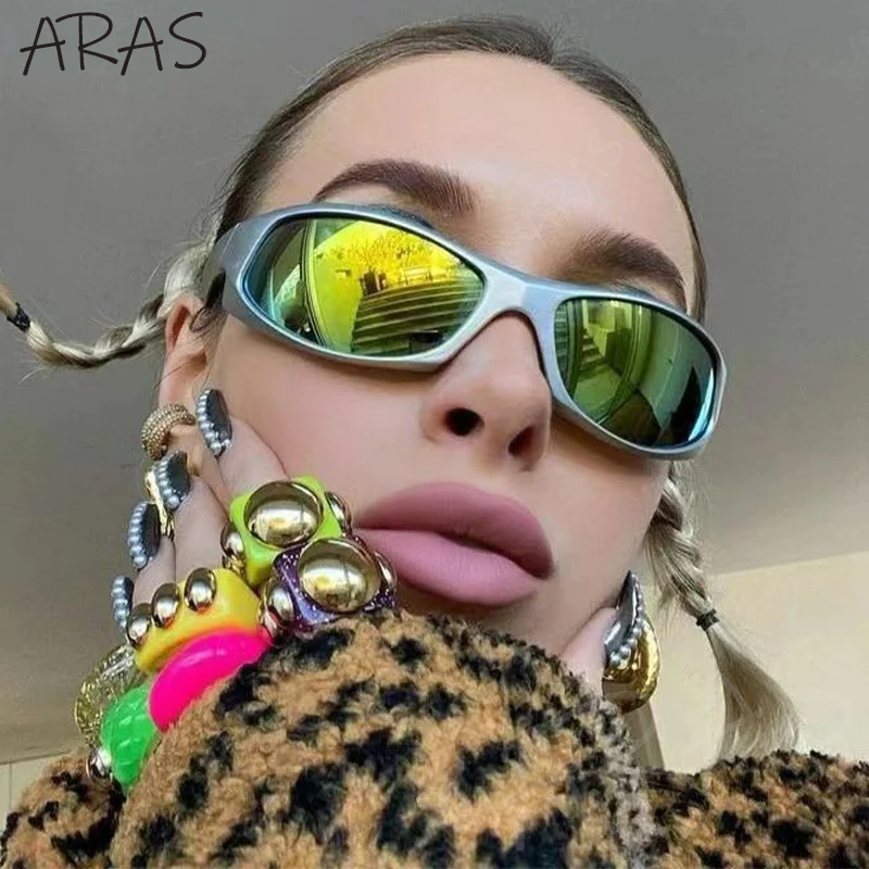 

New Outdoor Sports Sunglasses Women 2000S Retro Y2K Punk Sun Glasses for Men Shades Uv400 Trendy Colorful Sunglass Goggle Female