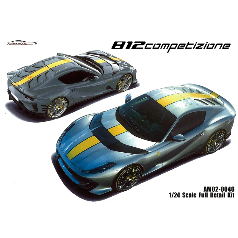 

Alpha Model 1/24 812 Competizione Model Car Full Detail Trans-Kit Precision Process Vehicle Resin Hand Made Hobby AM02-0046