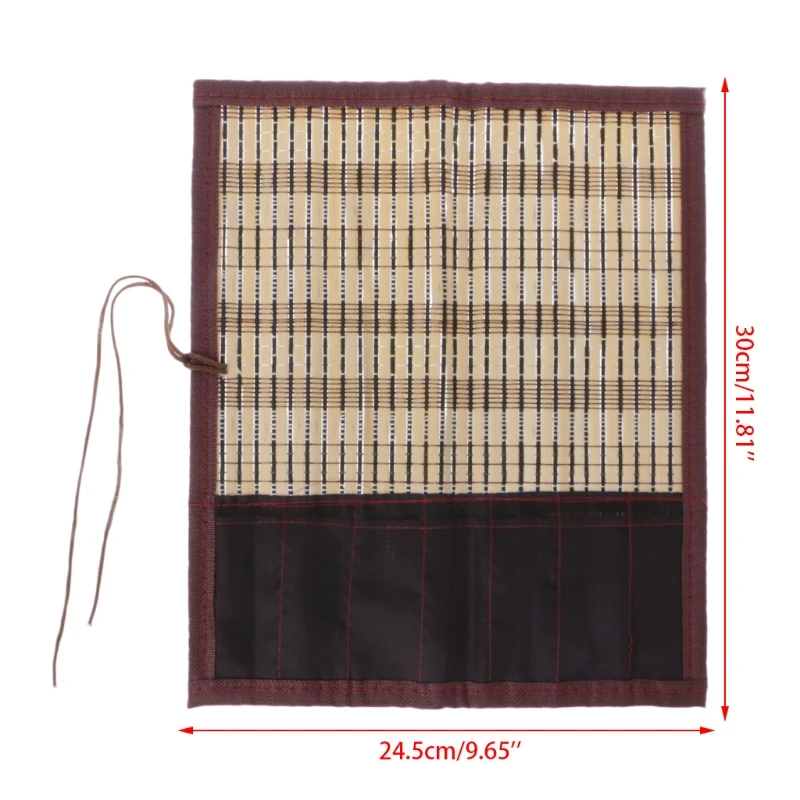 

Painting Brush Holder Bamboo Rolling Bag Calligraphy Pen Case Curtain Pack