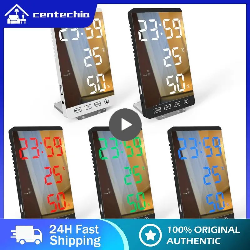 

6inch Mirror Led Alarm Clock Detachable Fashion Table Clock High Quality Touch Control Smart Home Usb Output Port Abs 5v1a