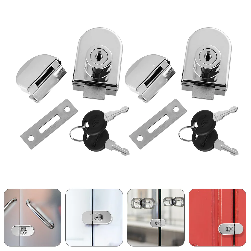 

2 Sets Cabinet Lock Jewelry_cabinet_glass_lock Liding_gate_lock Glass_door_lock Display Window Lock