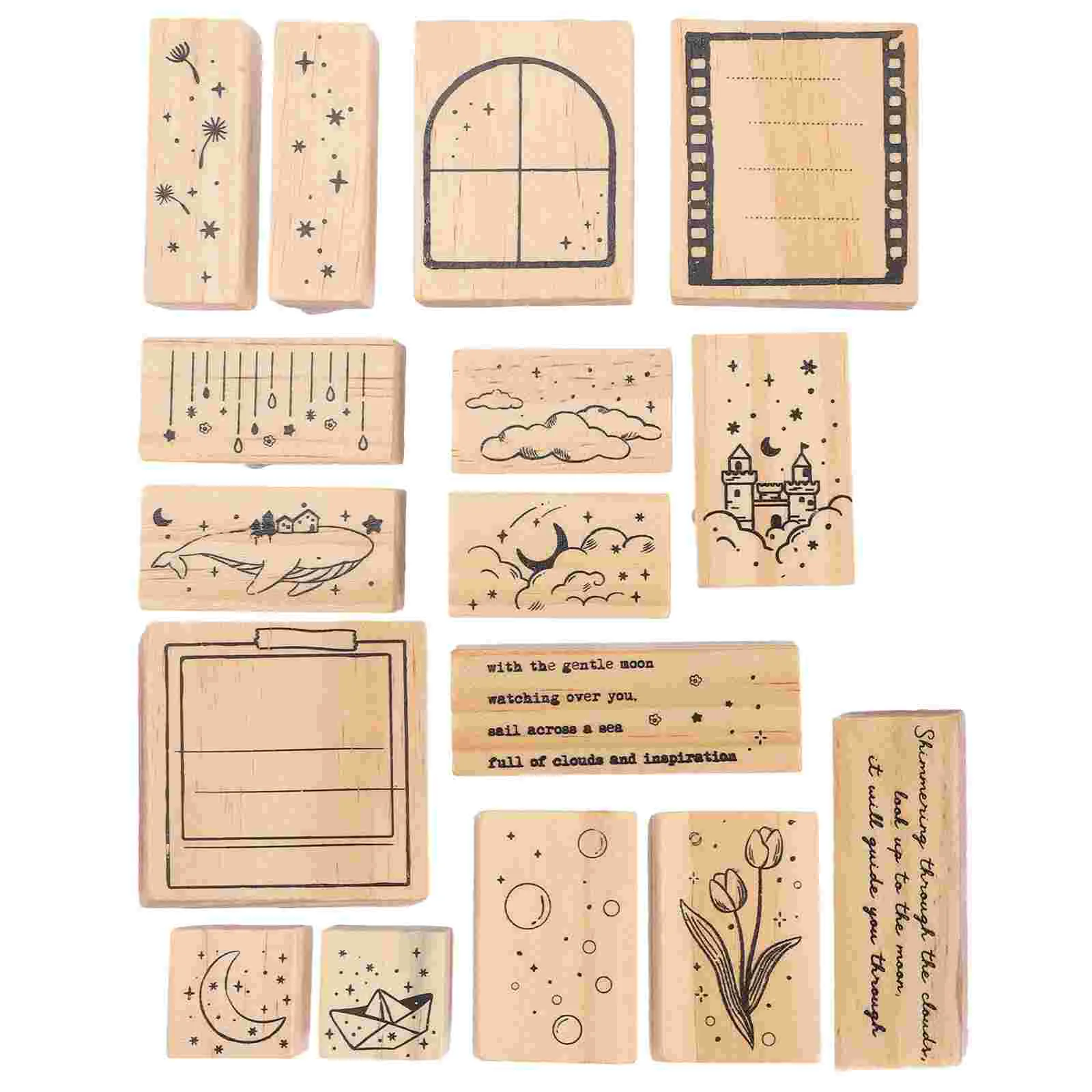 

Stamp Stamps Decorative Scrapbook Wooden Flower Seal Rubber Planner Scrapbooking Wood Kids Hand Stamper Crafting Making Journal