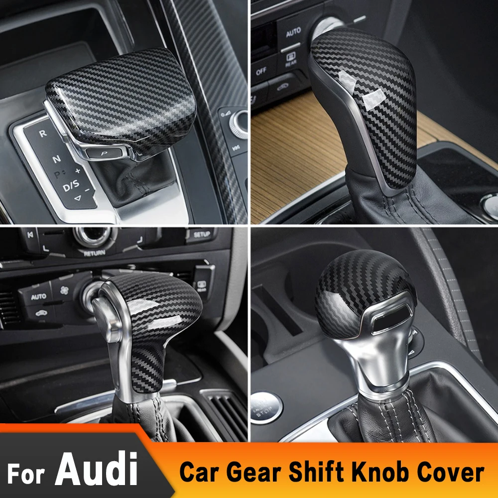 Car Gear Shift Head Knob Covers Decoration Stickers For Audi A3 8V V8 8P A4 B8 B9 A5 A6 C5 C6 C7 A7 A8 S3 S5 Q3 Q5 Sportback FY