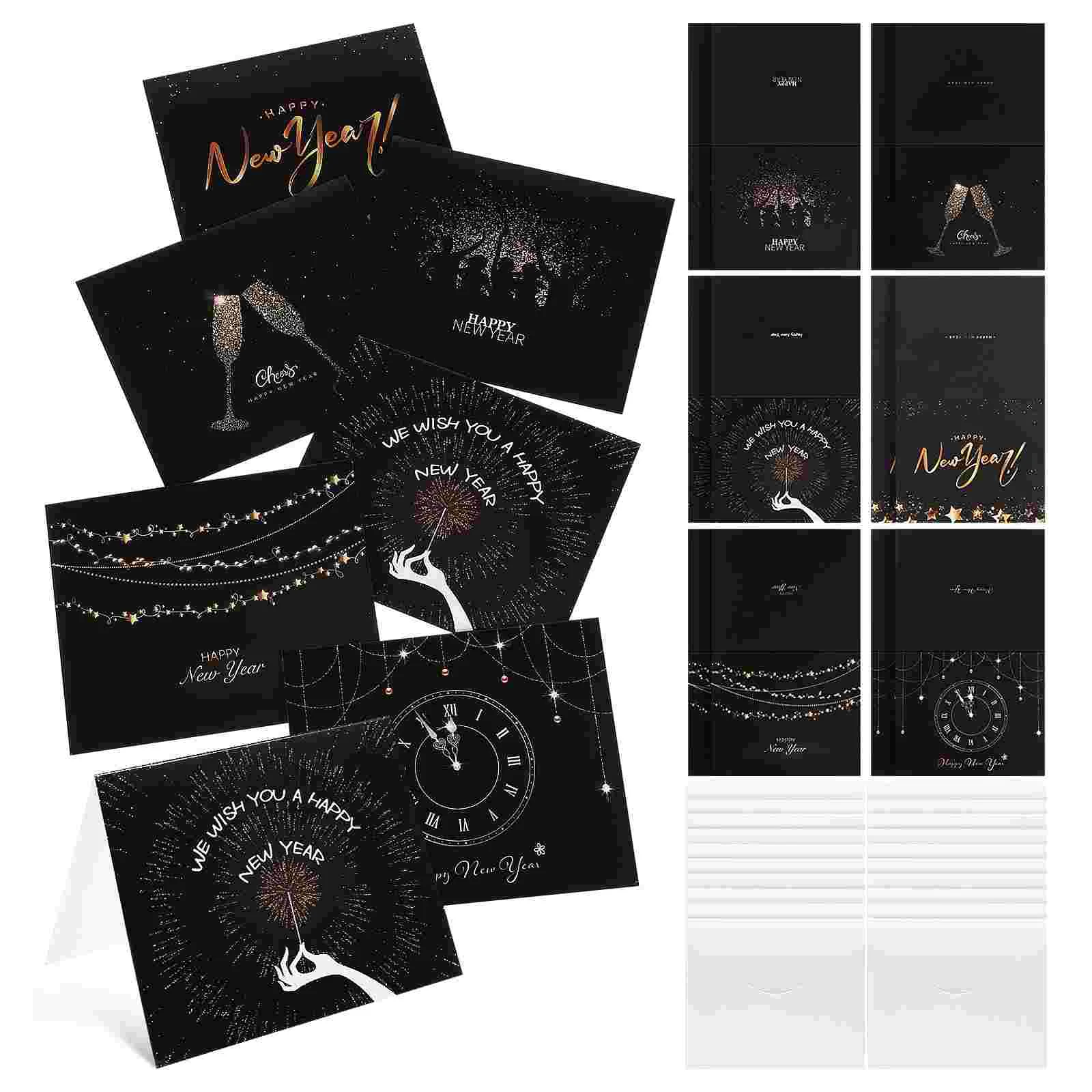 

24 Sets Happy New Year Cards And Envelopes Greeting Cards New Year Gift Cards Greeting Card Envelopes