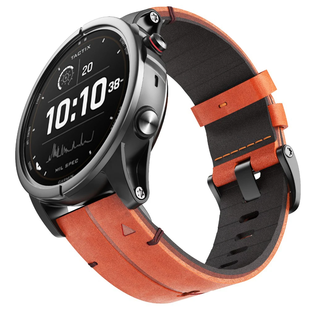 

Кожаный ремешок для Garmin Fenix 7X Solar 7pro 5X 6X Sapphire GPS Тактический DELTA Enduro COROS VERTIX2 пособие MK2i D2 bravo, 26 мм