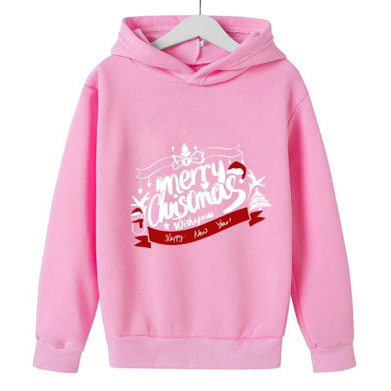 

Christmas Print Sweatshirts Clothing Autumn and Winter Boys Girls Long Sleeve Hoodies Clothes Kids Cartoon Casual Hooded Tops