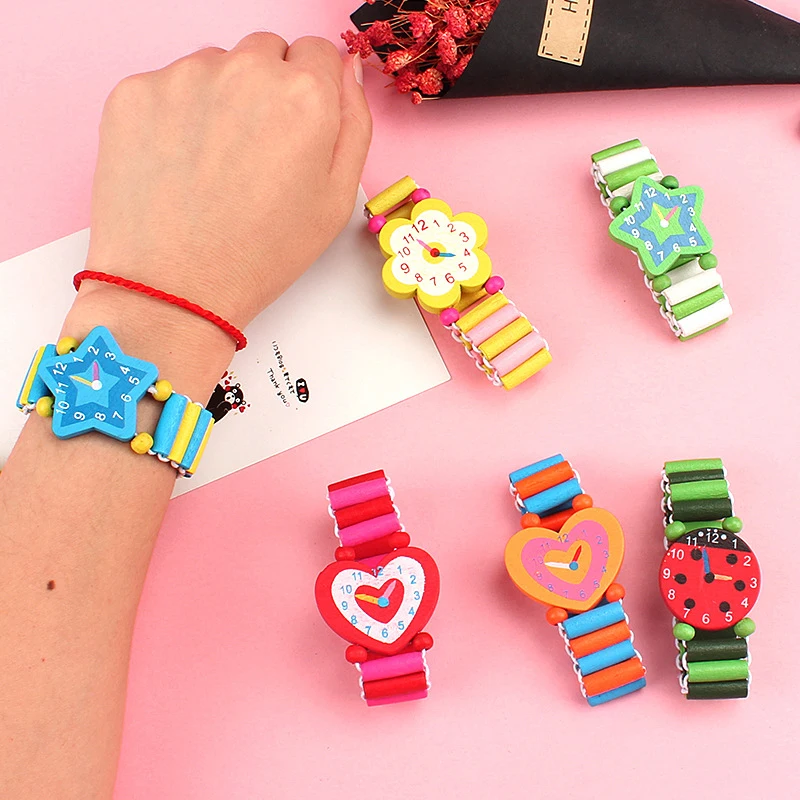 

Kids Bracelet Fake Wooden Watch Baby Shower Girl Boy Birthday Party Favor