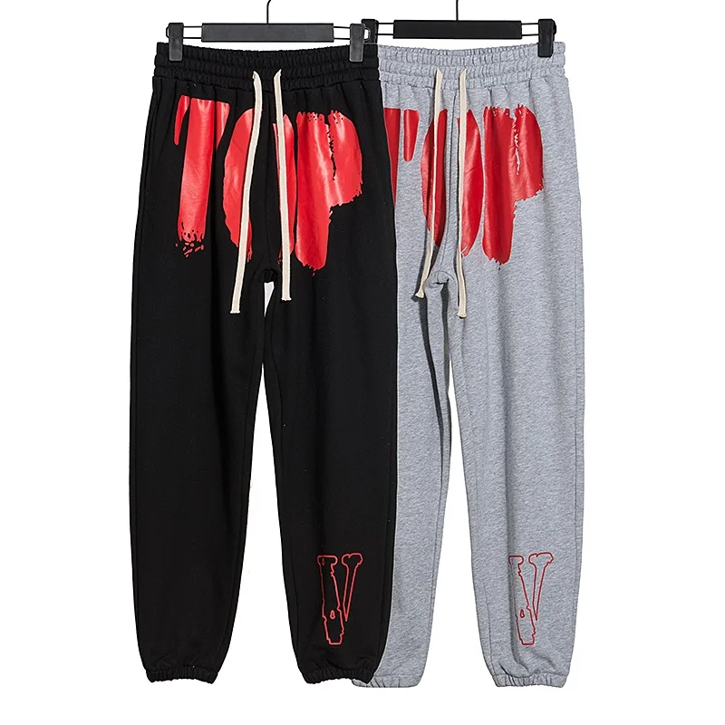 

22SS New VLONE Red Large Letter Printing Casual Trousers Men and Women with The Same Style Wholesale