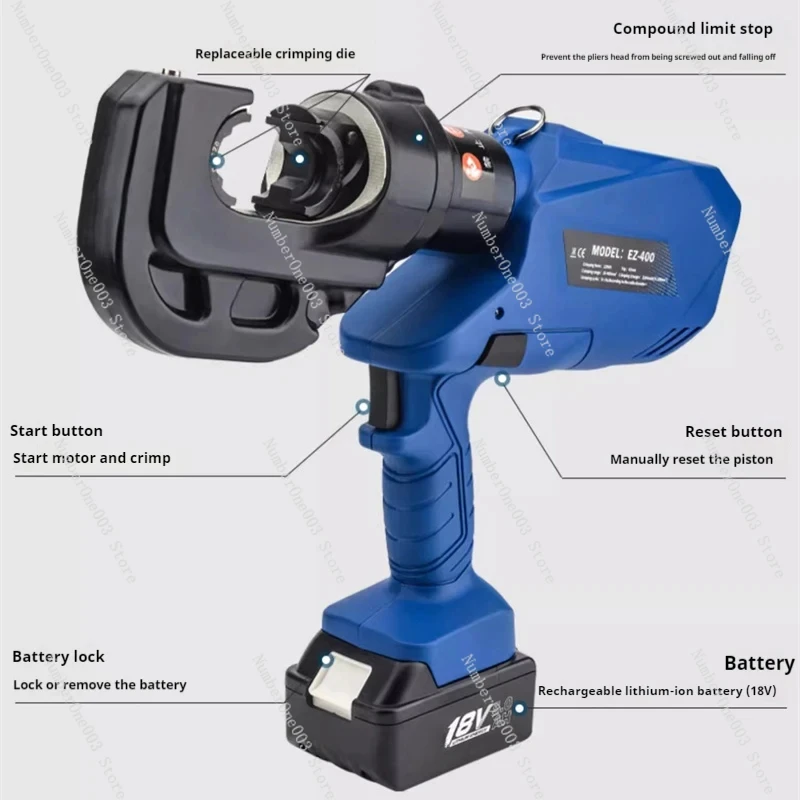 EZ-400 EZ-300 Перезаряжаемые гидравлические клещи Электрические обжимные DC18V/5Ah