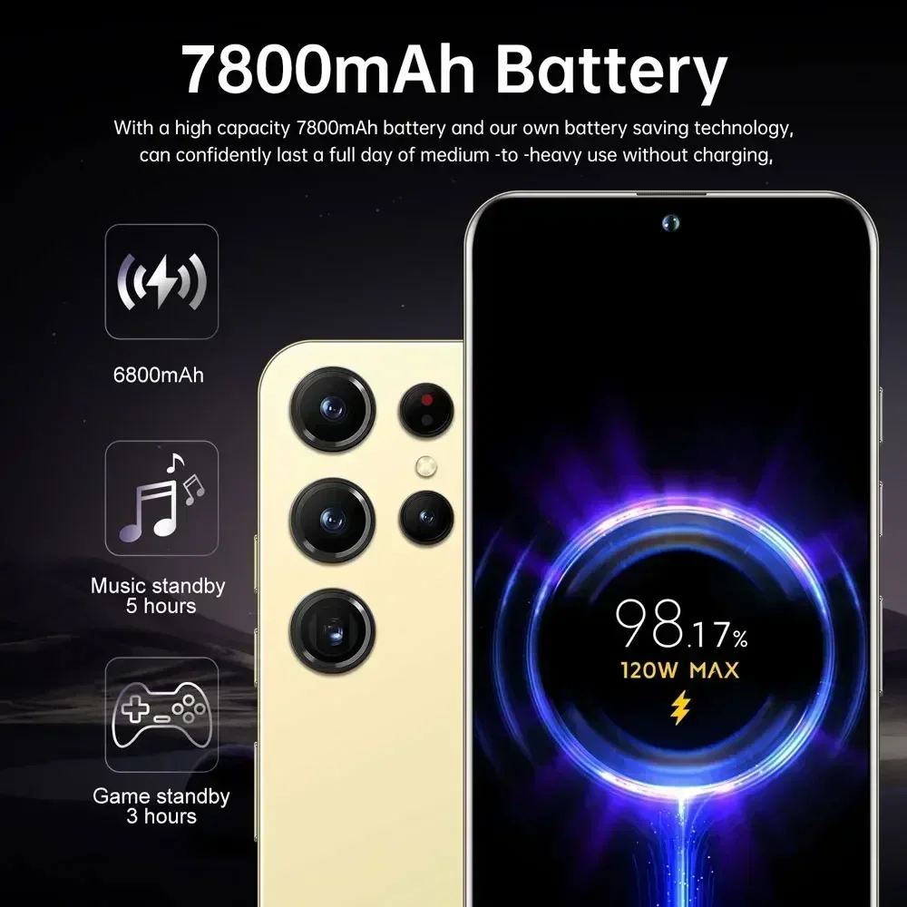 Глобальная версия сотового телефона S24 Ultra смартфон 16G + 1 ТБ 7800 мАч 4G/5G мобильные