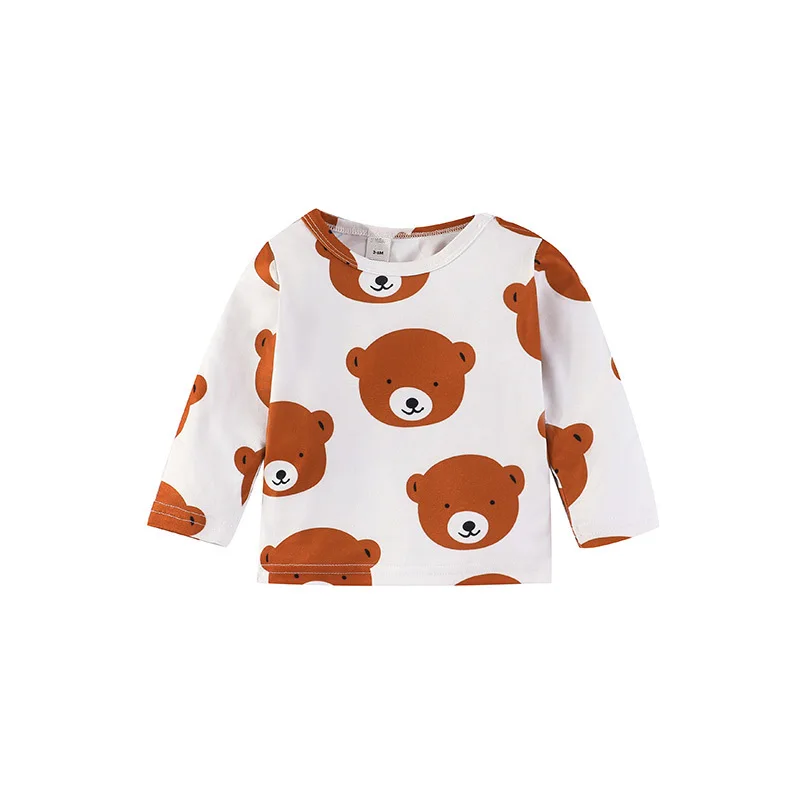 

Laura Kors Arrivals Spring Autumn Children Long Sleeve O Neck Print Bear White Girls T-shirt Child Tops Clothes 0-3T