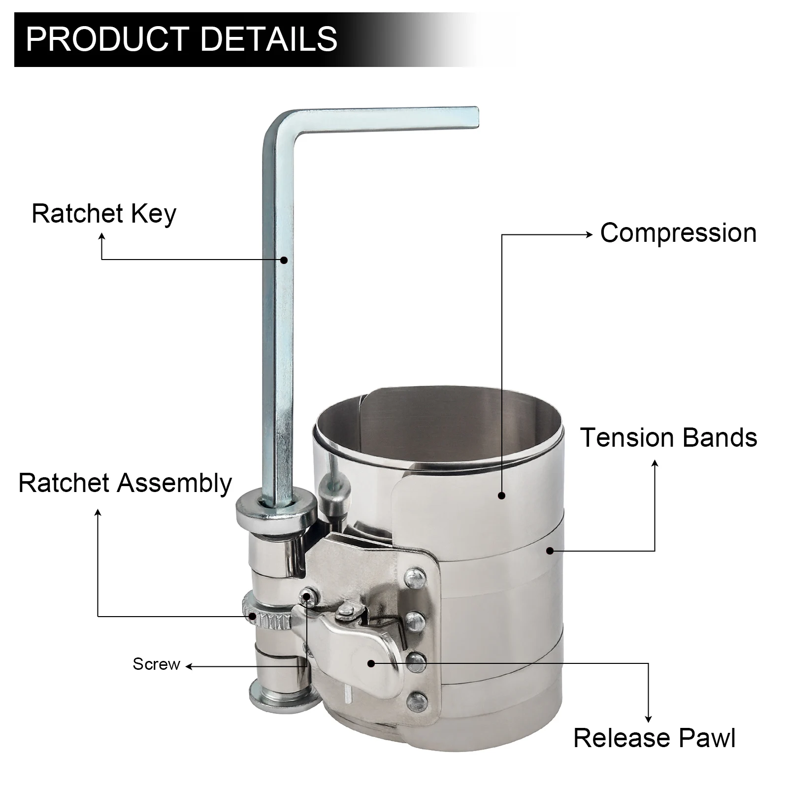 3-дюймовое регулируемое поршневое кольцо 53-175 мм инструмент для компрессора