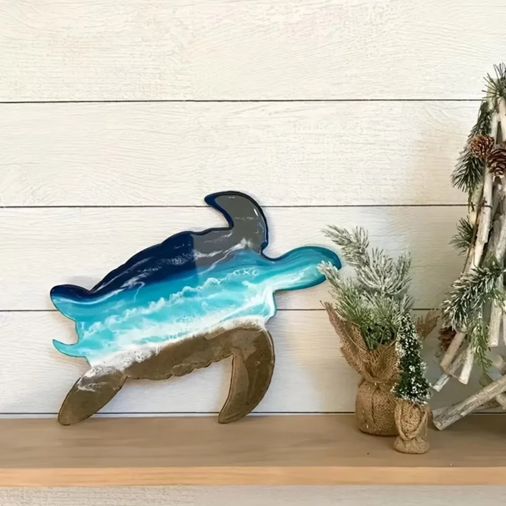 Черный Металл Морская Черепаха Настенный Декор Пляжное Искусство Океан