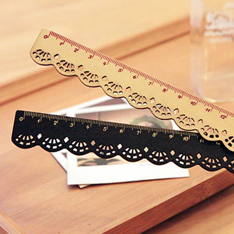 

ALLTU 1pcs Student hollow ruler booth Creative stationery cute cartoon ruler drawing ruler