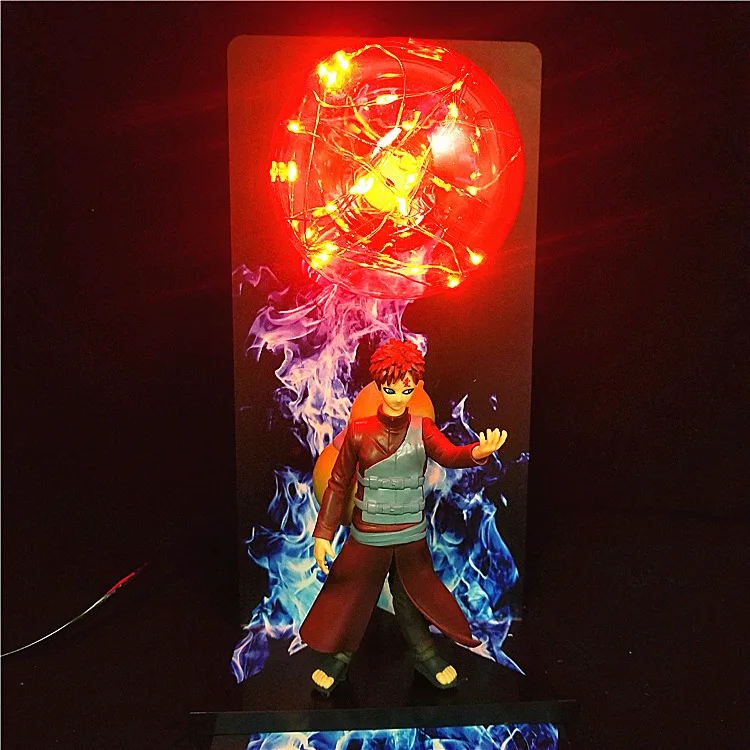 

Anime Naruto Gaara Figure Strength Bombs LED Table Lamp Naruto Bedroom Decorative Night Light Collection Statue Figurine Toys