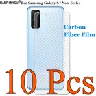 10 шт.лот для Samsung Galaxy S22 S21 S20 Note 20 10 Plus Ultra Lite 5G 3D углеродное волокно, задняя пленка, Защитная Наклейка для экрана