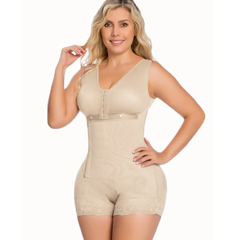 Plus Size Postpartum Sleeveless Short Bodysuit Shaper Seamless Shapewear Bodysuit for Women, Full Body Slimming Undergarment for