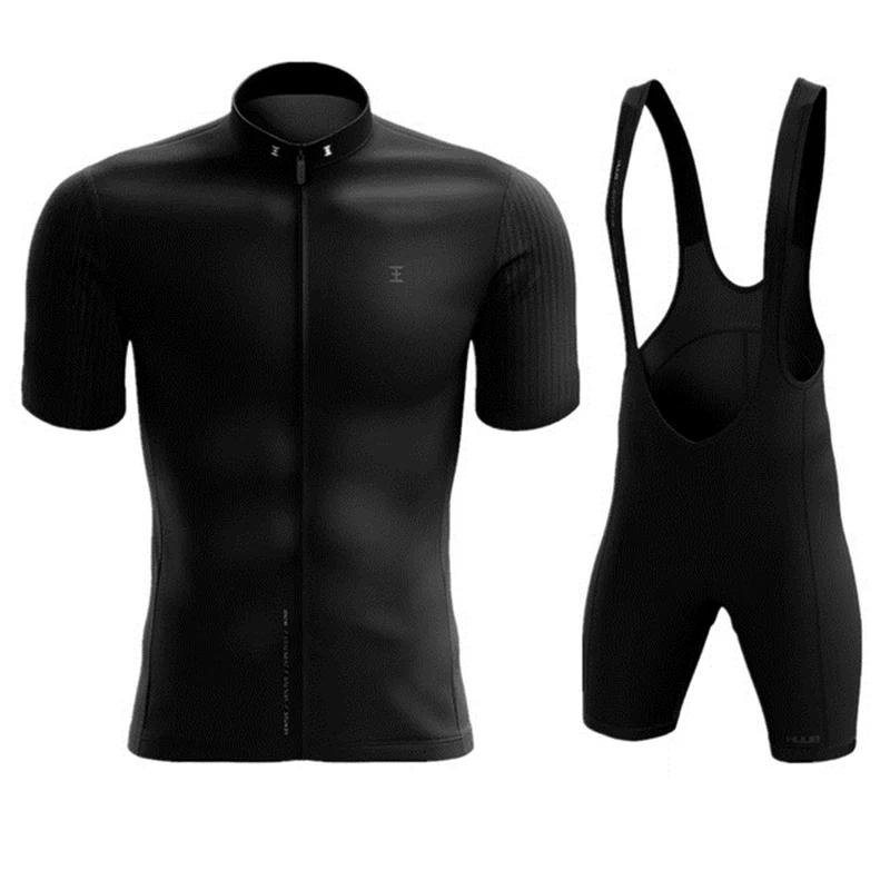 

HUUB black set pro Team cycling Jersey Mens Short sleeve suits bicycle shirts bib shorts maillot ropa ciclismo MTB Cycle Clothes