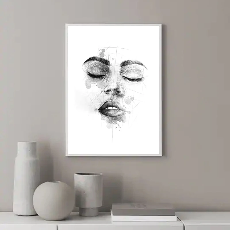 Настенный плакат на холсте скандинавский постер с принтом поцелуя абстрактная