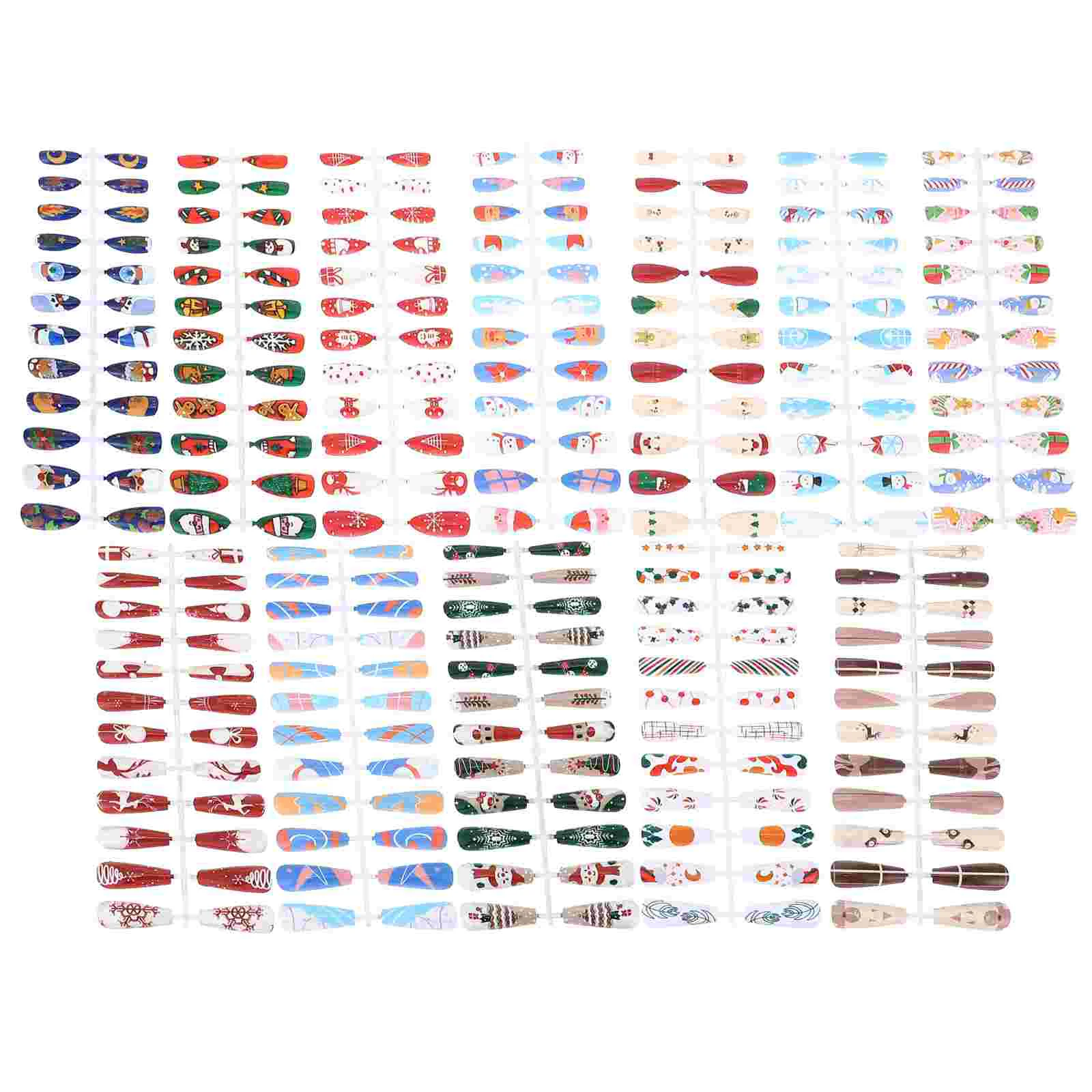 

Christmas Nail Nails Fake False Manicure Tips Party Patch Kit Short Snowflake Artificial Gift Stuffers Women Press Stickers