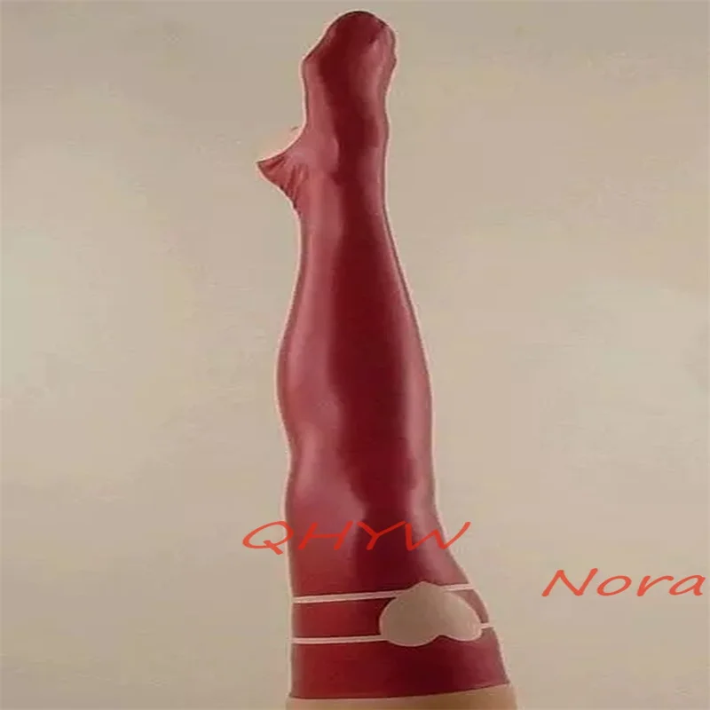 

Latex Stockings Red Handmade Rubber Long Tight Socks Over Knee for Women Wear Dress Cosplay Costumes