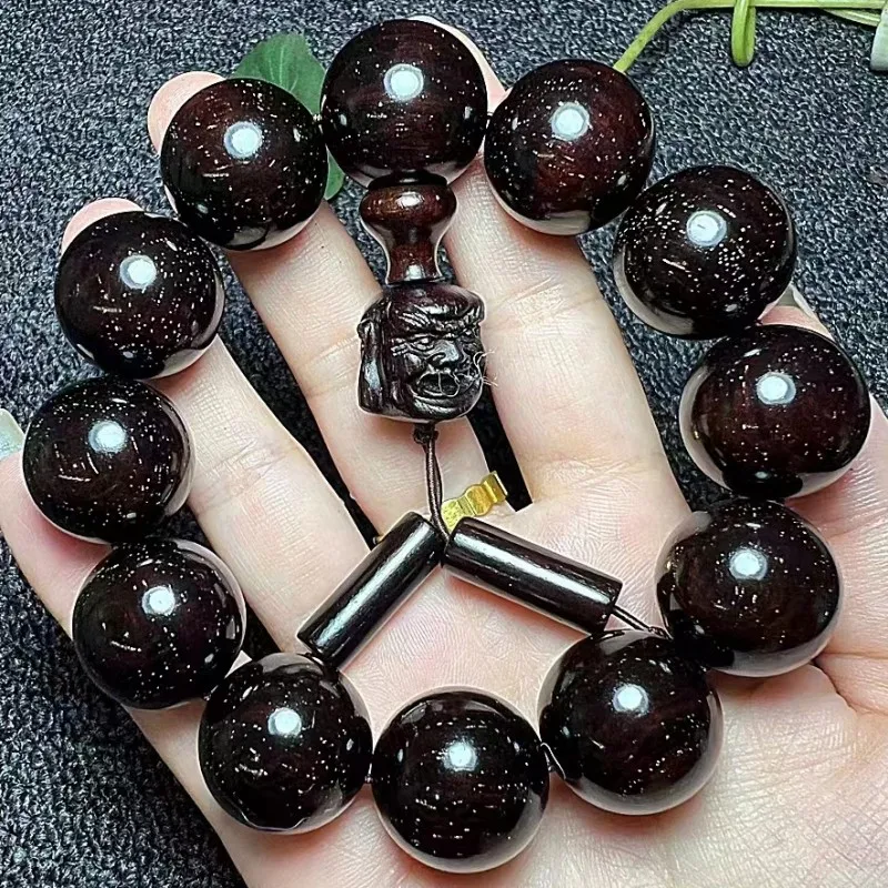 Authentic Indian Lobular Red Sandalwood Beads Bracelet 2.0mm With Thick Venus Fidelity Wild Forest Old Material Wood Stability