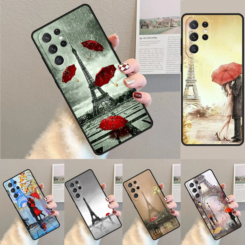 Чехол для Samsung Galaxy S24 Ultra S21 S22 S8 S9 S10E Note 10 20 Plus FE S23 чехол телефона с красным зонтом и
