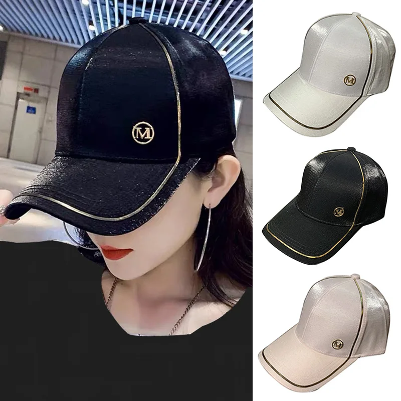 

Fashion Shiny Hip Hop Baseball Cap Women Girl Silk Satin Spring Summer Snapback Hats Outdoor Sports Anti-UV Sun Hats Female