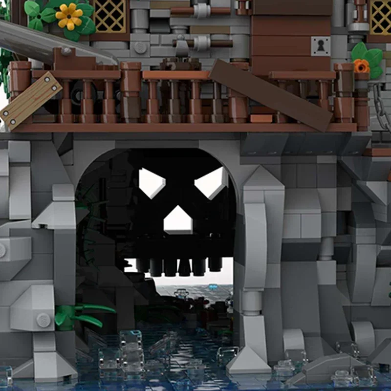 Технические Moc-кирпичи модель крепости остров пиратского черепа модульные
