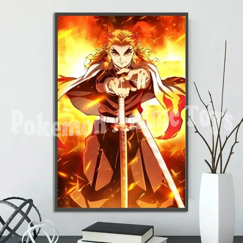 Фото Demon Slayer Self-adhesive Anime Poster Hashira Nezuko Agatsuma Zenitsu Inosuke Wall Painting Home Decor Wall Art Room Kid Gift №5