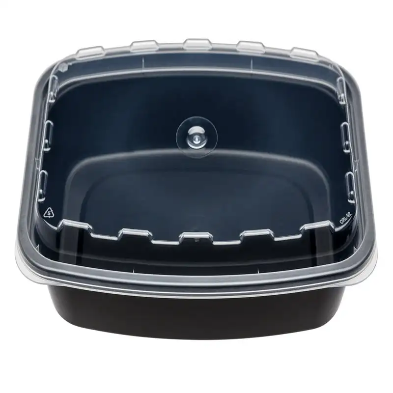 

oz. Meal Prep Black Container with Clear Lid, 50 Pack