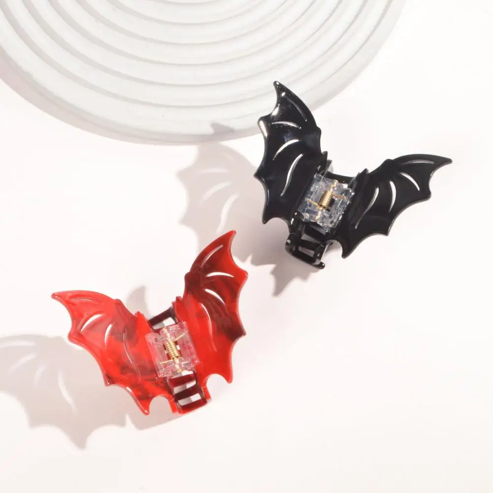 

Chic Hair Barrette Smooth Surface Hair Claw Hollow Out Bat Shape High Ponytail Shark Hairpin Decorative