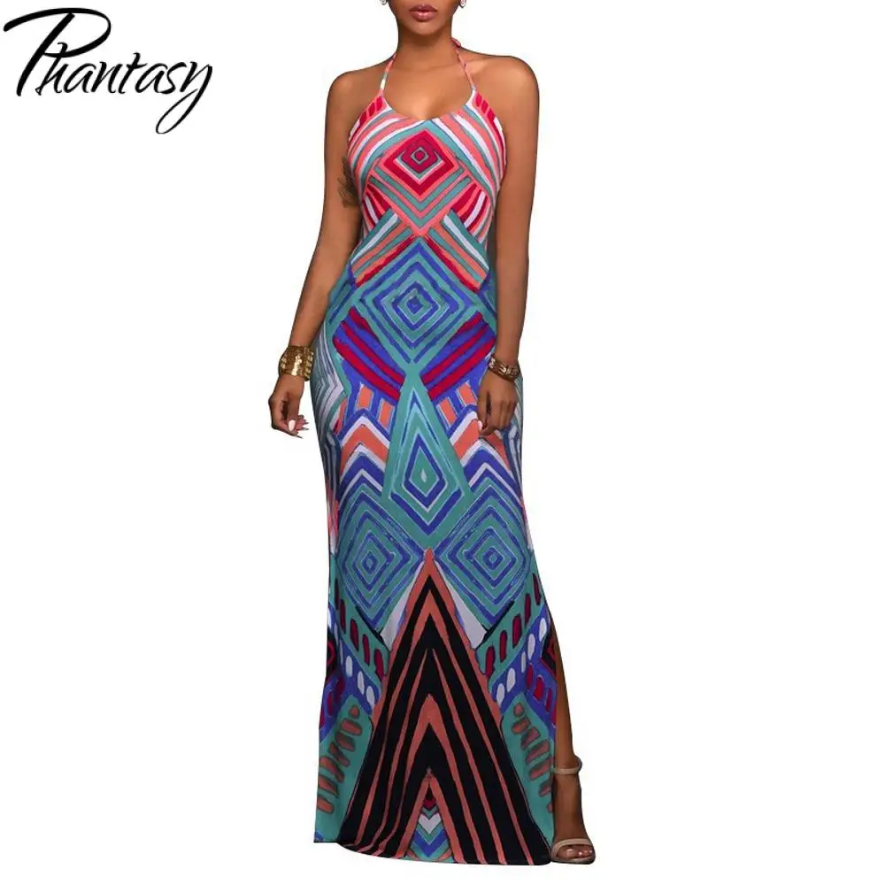 Длинное платье Phantasy в богемном стиле женское без рукавов на шнуровке винтажное
