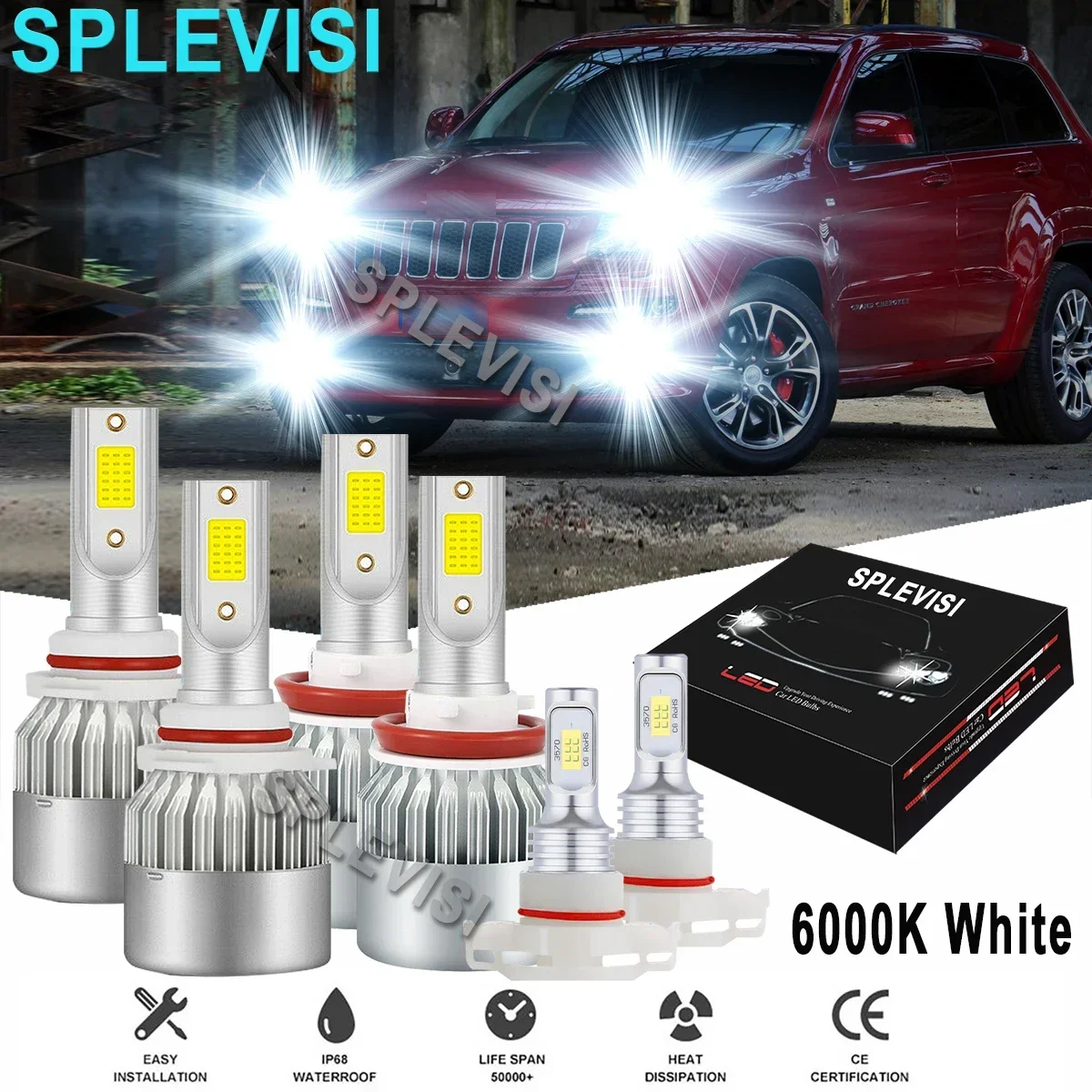 

Фары головного света 12 В, Ближний и дальний свет, лампы головного света 6000K подходят для Chevrolet Колорадо Pick Up 2015 2016 2017 2018 2019