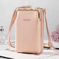 wallet new woman one shoulder wallet solid color pu high capacity mobile phone storage hot sale