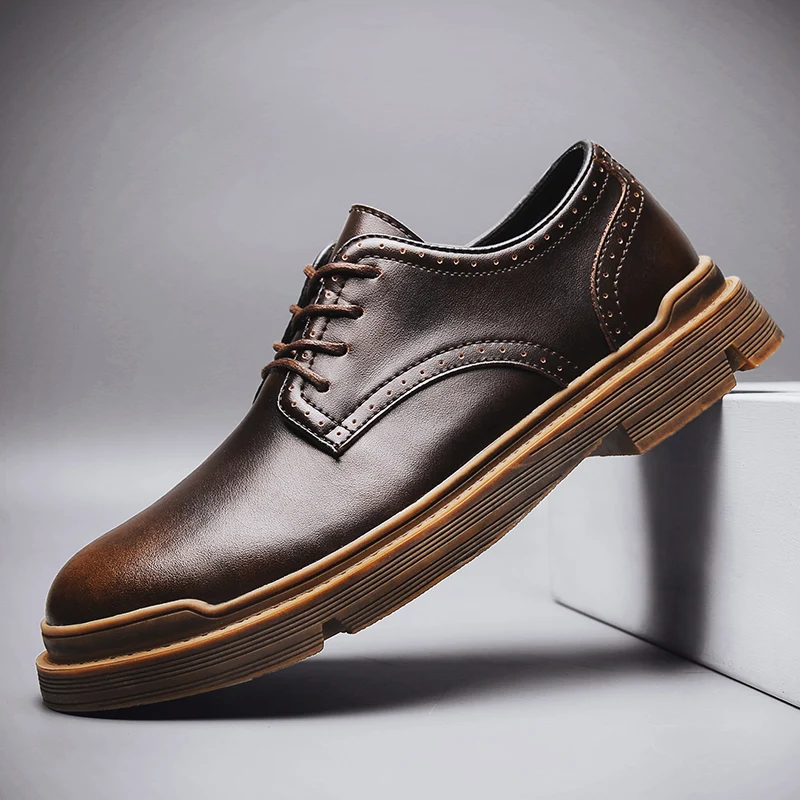 

SOLI2 Outdoor Platform Puncture Shoes Men's Casual Martin shoes Comfortable Safety Work Shoes British Style Shoe S8420-S8435