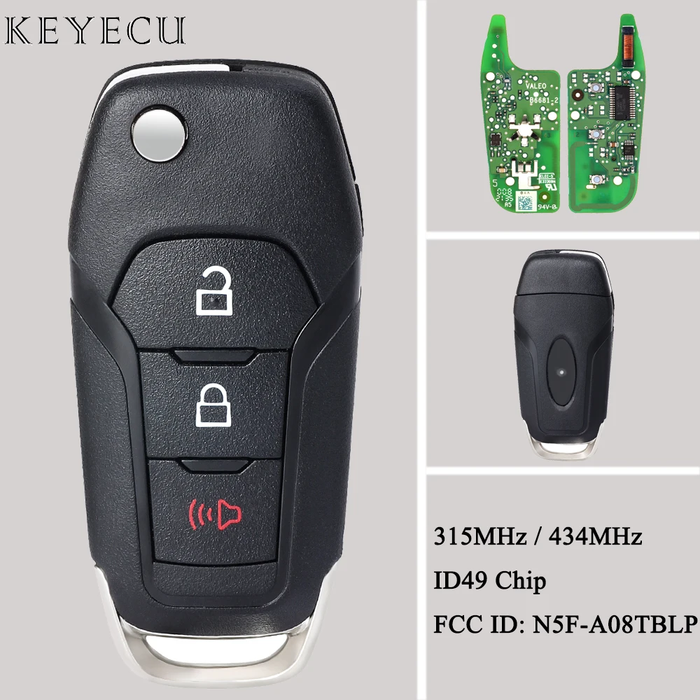 Keyecu для серии Ford F 2023 2024 OEM флип-плата флип-карта 315 МГц 434 с чипом ID49 идентификатор