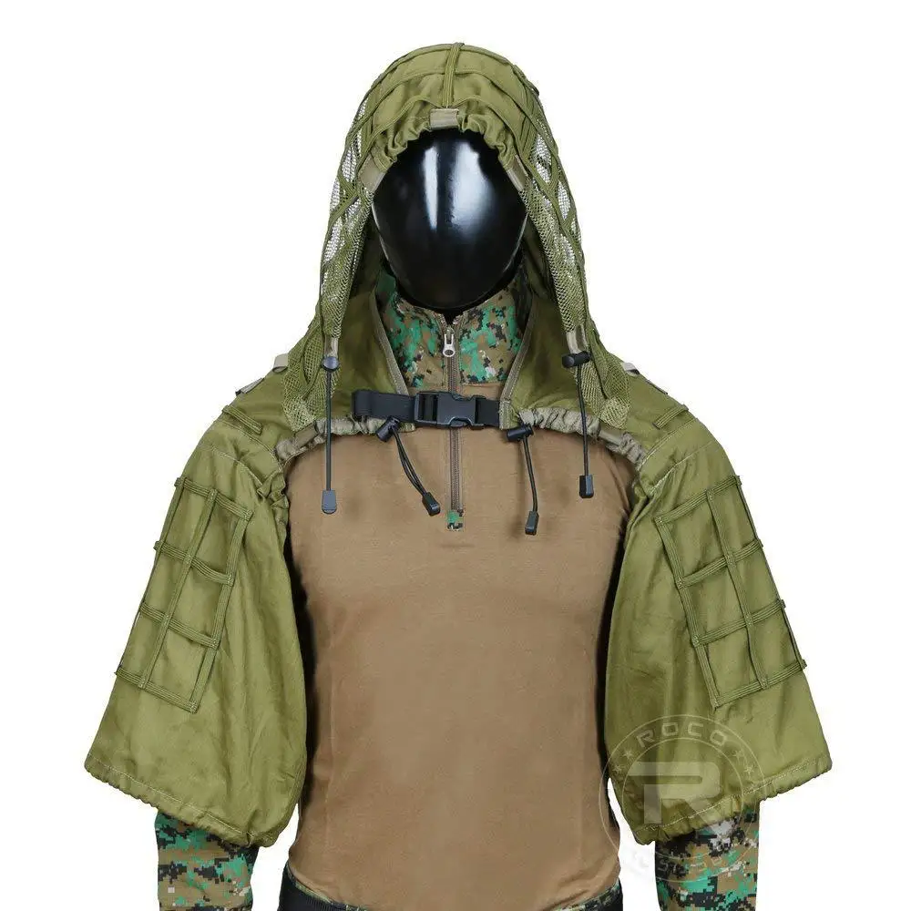 

Тактический Костюм Ghillie, снайперский Камуфляжный костюм с камуфляжным костюмом, накидка, тактическая сумка для воды