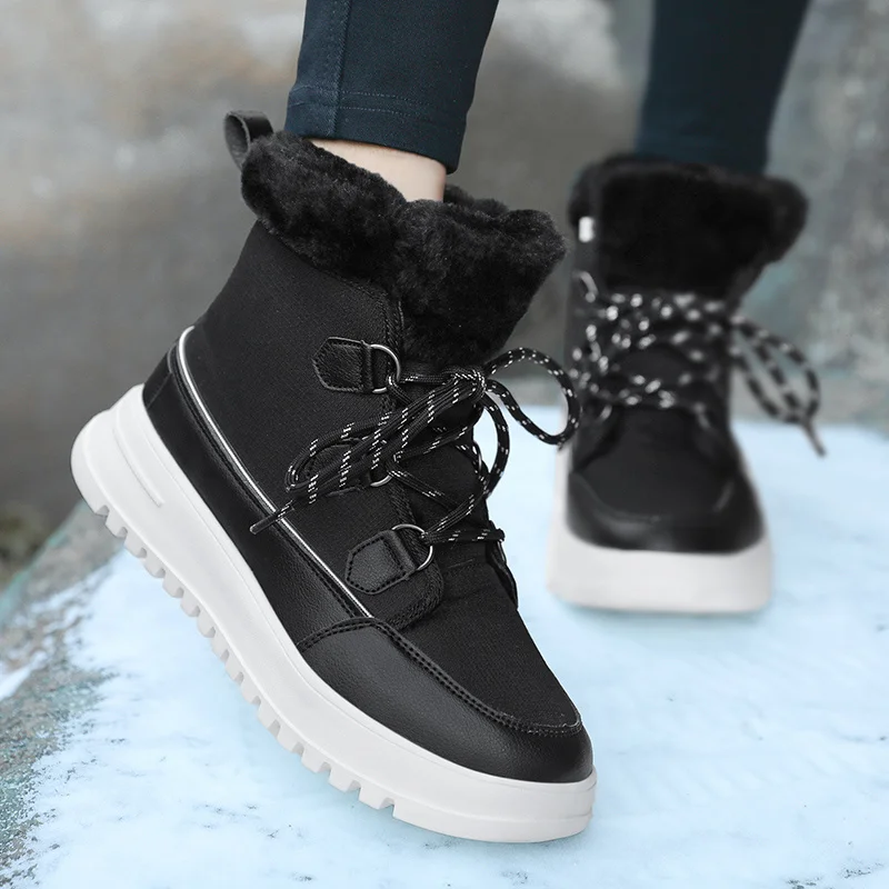 Xiaomi SALUDAS Women Waterproof Ankle Boots Plush Warm Winter Shoes Luxury Snow Boots Botas Mujer High Top Women Winter Sneakers