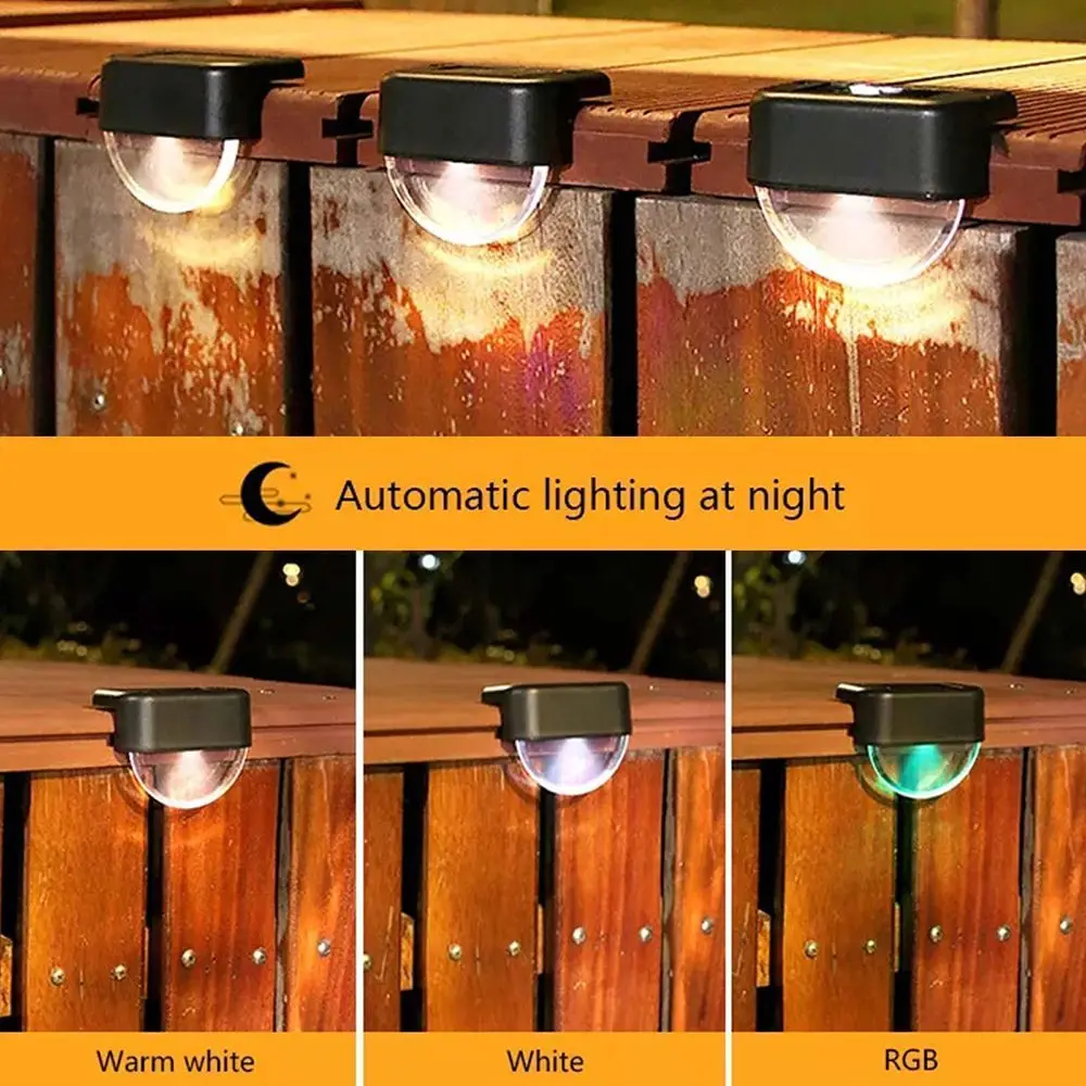 

4Pcs Solar Wall Light Outdoor Step Light Waterproof Garden Courtyard Step Light Aisle Automatic Lighting Wall Light