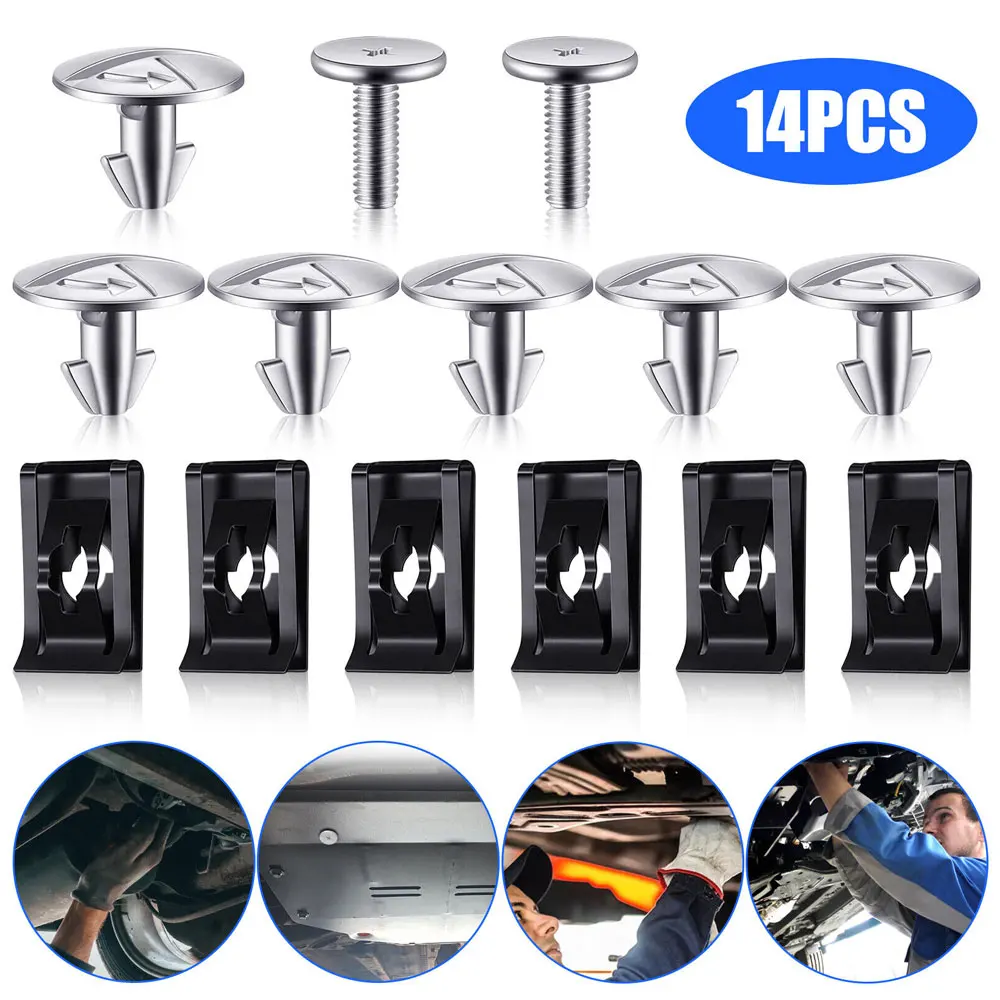 

14x Black White Lower Cover Bolt Engine Cover Lower Pin Screw for Honda CR-V Civic Accord Lug Nuts Auto Interior Accessoires