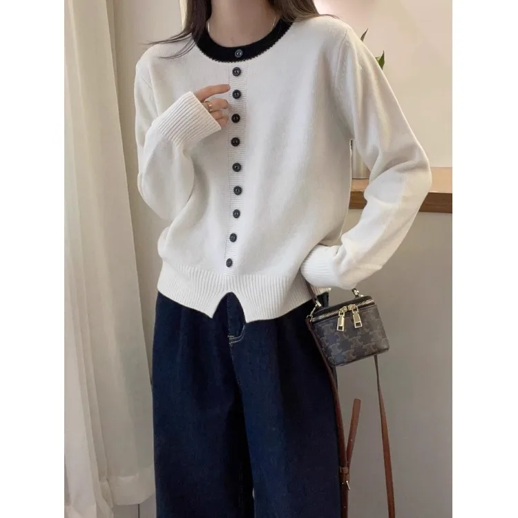 Пуловер с круглым вырезом и длинными рукавами кашемировый свитер осень зима