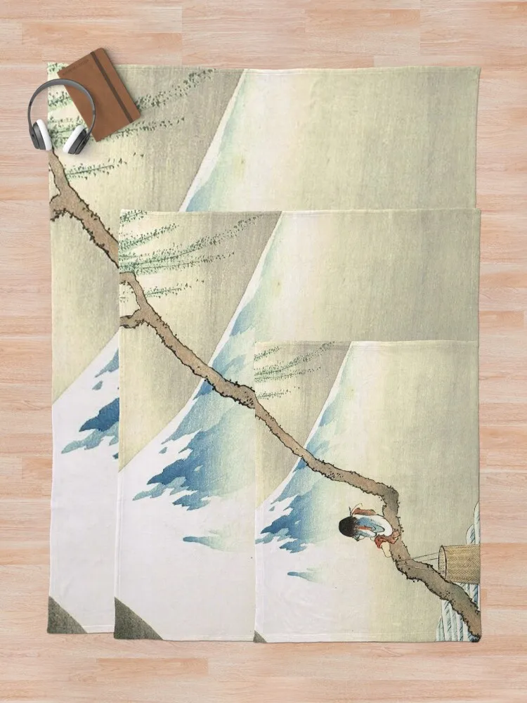 Katsushika Hokusai Boy Viewing Mount Fuji Классическое японское одеяло с рисунком Дизайнерские