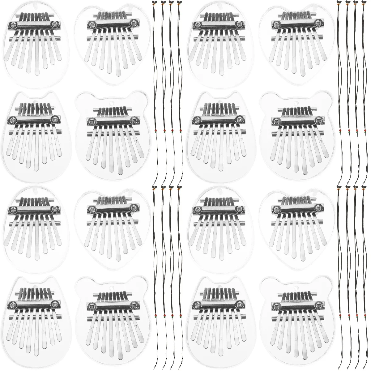 

16 pcs Acrylic Cartoon Mini Kalimba 8 Note Kalimba Supplies Kids