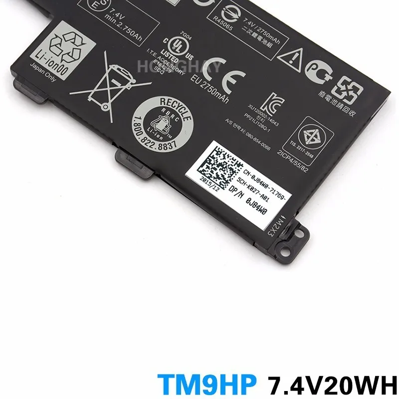 Новая батарея для клавиатуры ноутбука HONGHAY TM9HP DELL Latitude 13 7350 FRVYX 0 2ICP4/55/82 0J84W0 7 4 V 20WH -