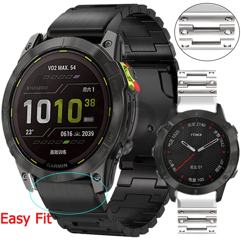 

New 26 22MM Stainless Steel Quick Fit Smart Strap For Garmin Fenix 5X Plus Watch Band 5 6X Pro 6 7X 7 EPIX Enduro 2 Wrist Band