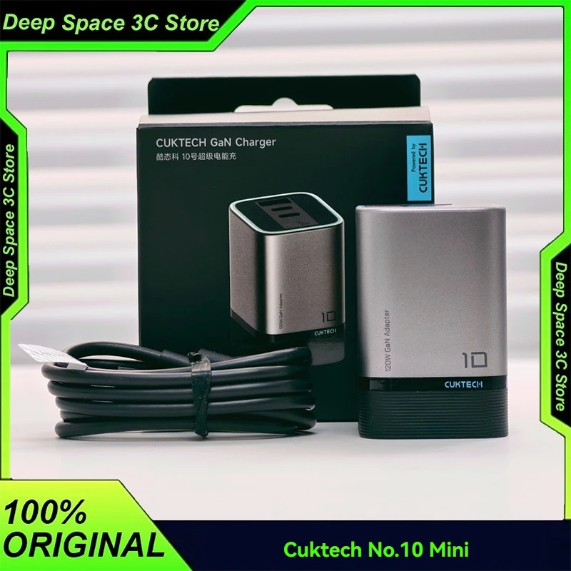 Фото Зарядное устройство CUKTECH No.10 Mini 120W GaN AD1203P 2C1A с быстрой зарядкой 100W PD, складной вилкой для MacBook, ноутбуков, iPhone, Samsung, для путешествий №1